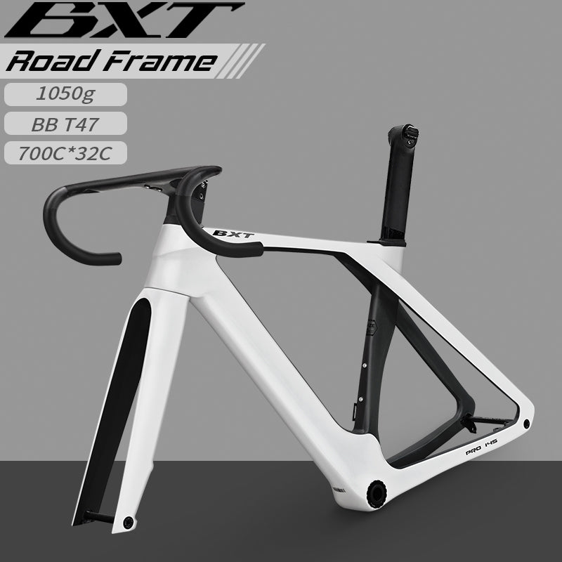 BXT-145 Carbon Road Disc Road Bike Frameset Fully Hidden 700*32C
