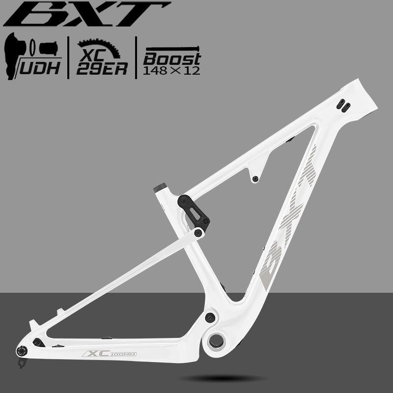 BXT 29er Carbon Fiber Full Suspension Mountain Frame MTB UDH Hanger