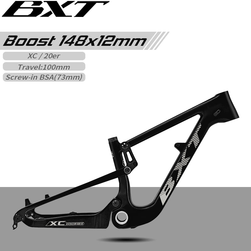 BXT Carbon Full Suspension Frame 20 inch Mountain Bike Frame MTB Children Boost 148