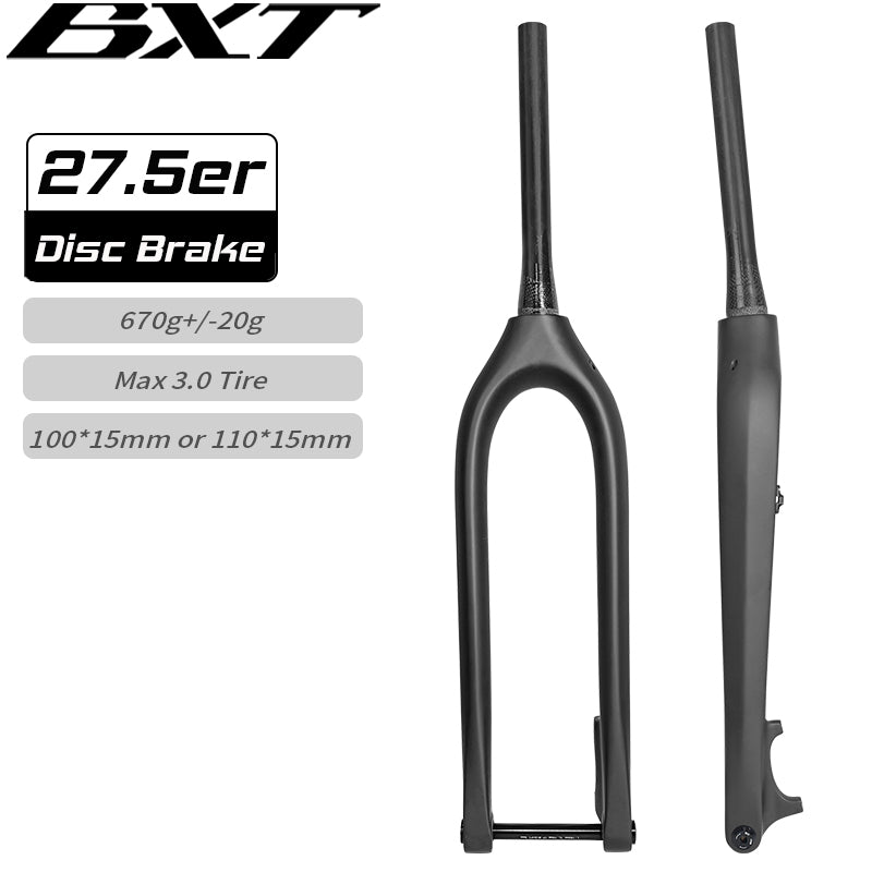 BXT Full Carbon 27.5" Inch Mountain Fork Thru Axle MTB Bicycle Fork