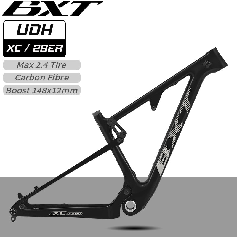 BXT 29er Carbon Fiber Full Suspension Mountain Frame MTB UDH Hanger