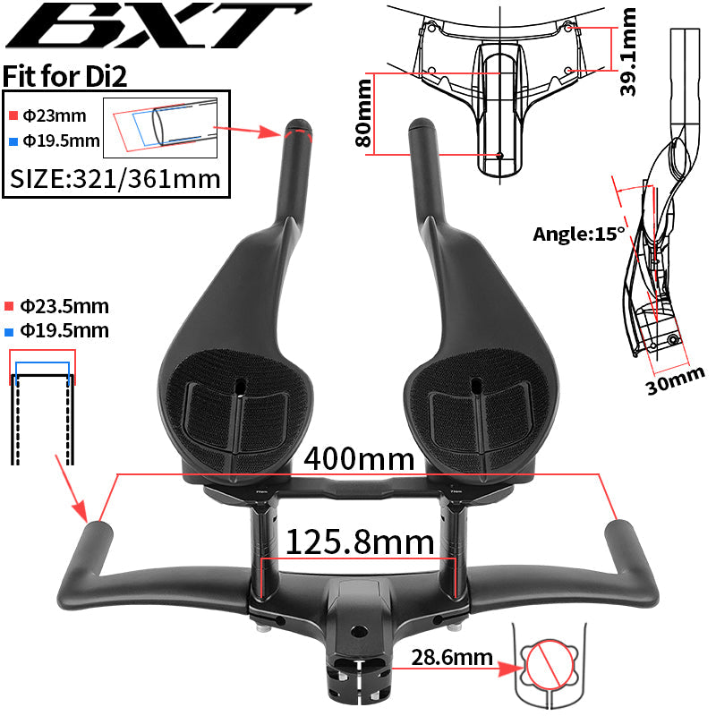 BXT Triathlon TT Handlebar Aero Integrated Carbon For TT Bike Time Trial