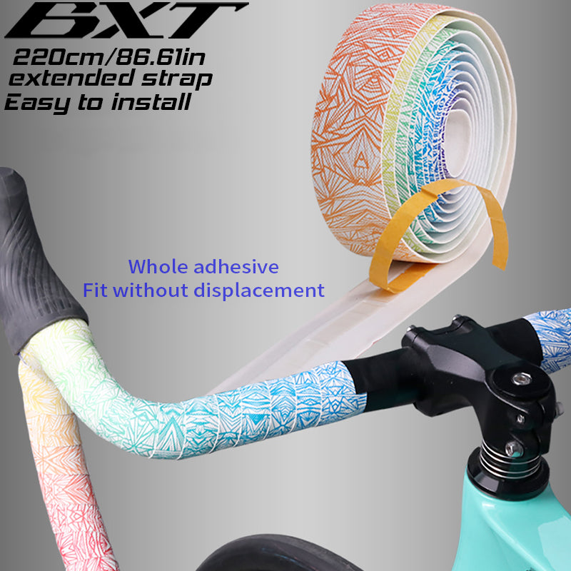 BXT Road/TT/Track Bike Bar Tape Ice Crack Gradient Color Handlebar Tapes EVA/PU Soft Anti-Vibration Wrap Tape Durable Bar Bartape