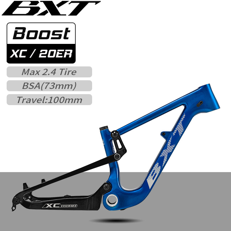 BXT Carbon Full Suspension Frame 20 inch Mountain Bike Frame MTB Children Boost 148