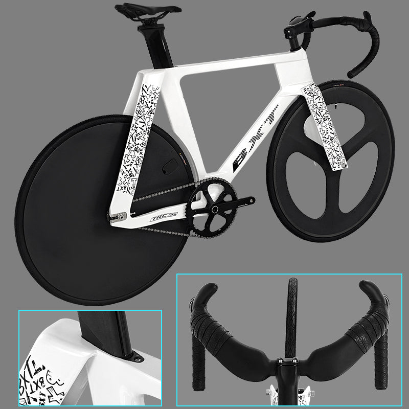 BXT Carbon Fiber Fixed Gear Bike, Single Speed Track bicycle