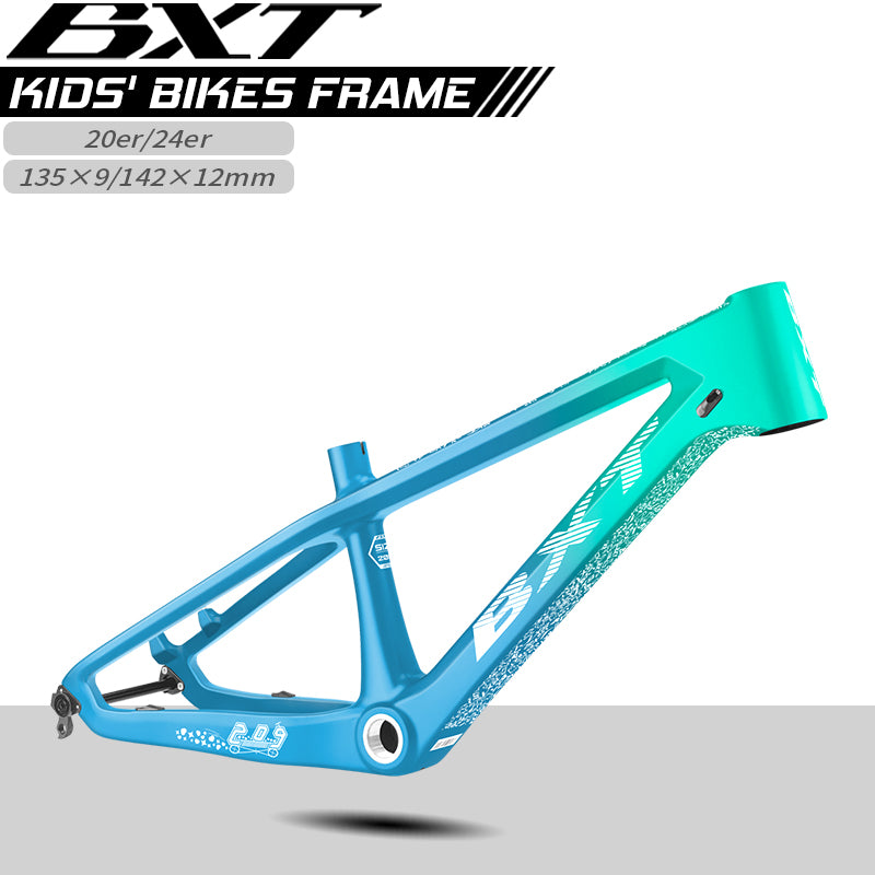 BXT 20/24er Carbon Bicycle Framer MTB Carbon Children's Bike Frameset Thru Axle/QR Ultralight fit heights 120cm-150cm