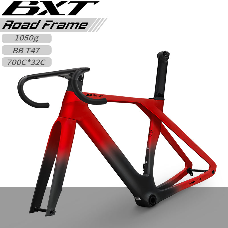 BXT-145 Carbon Road Bicycle Frame fit Mechanical & Di2 Hidden Cable Road Frameset