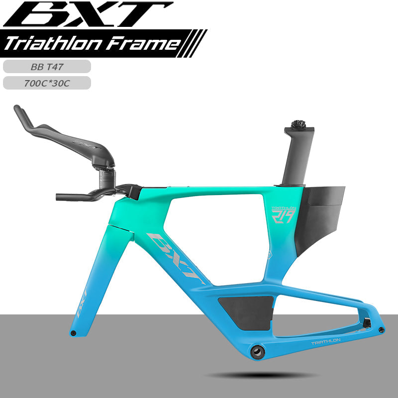 BXT TT-219 Carbon Fiber Triathlon Bike Frame with TT Handlebars, TT Toolbox