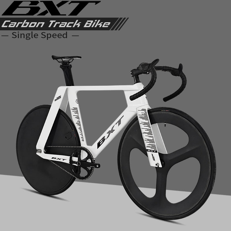 BXT Carbon Fiber Fixed Gear Bike, Single Speed Track bicycle