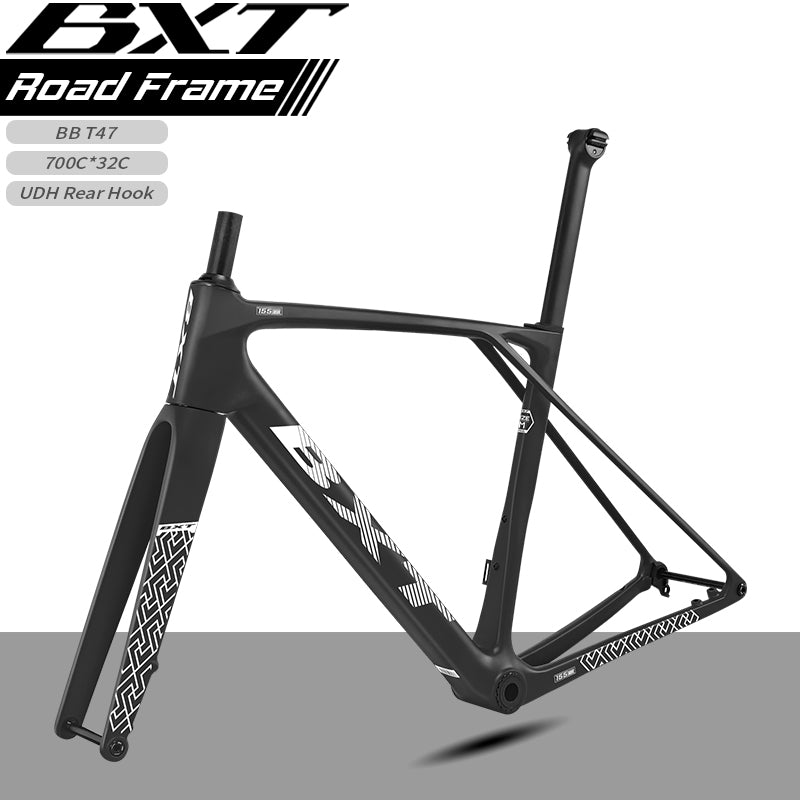 BXT-EVO-155 New Carbon Fibre T1000 Road Frameset Disc Brake Frame fit Mechanical& Di2