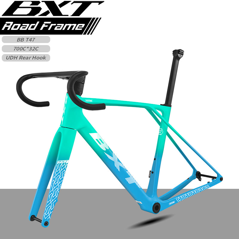 BXT Carbon Fibre T1000 Road Frameset Full Internal Routing frame Disc Brake F/R Road Frame