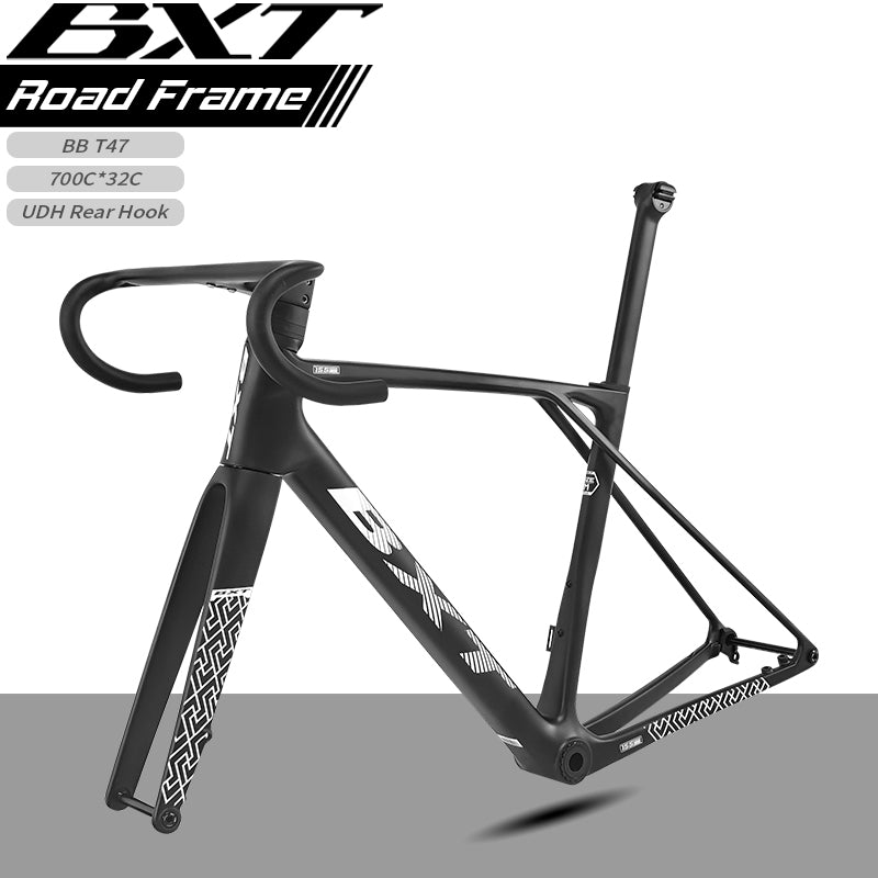 BXT-EVO-155 New Carbon Road Bike Frame T1000 Flat-Mounted Disc Brake Frame fit Mechanical& Di2