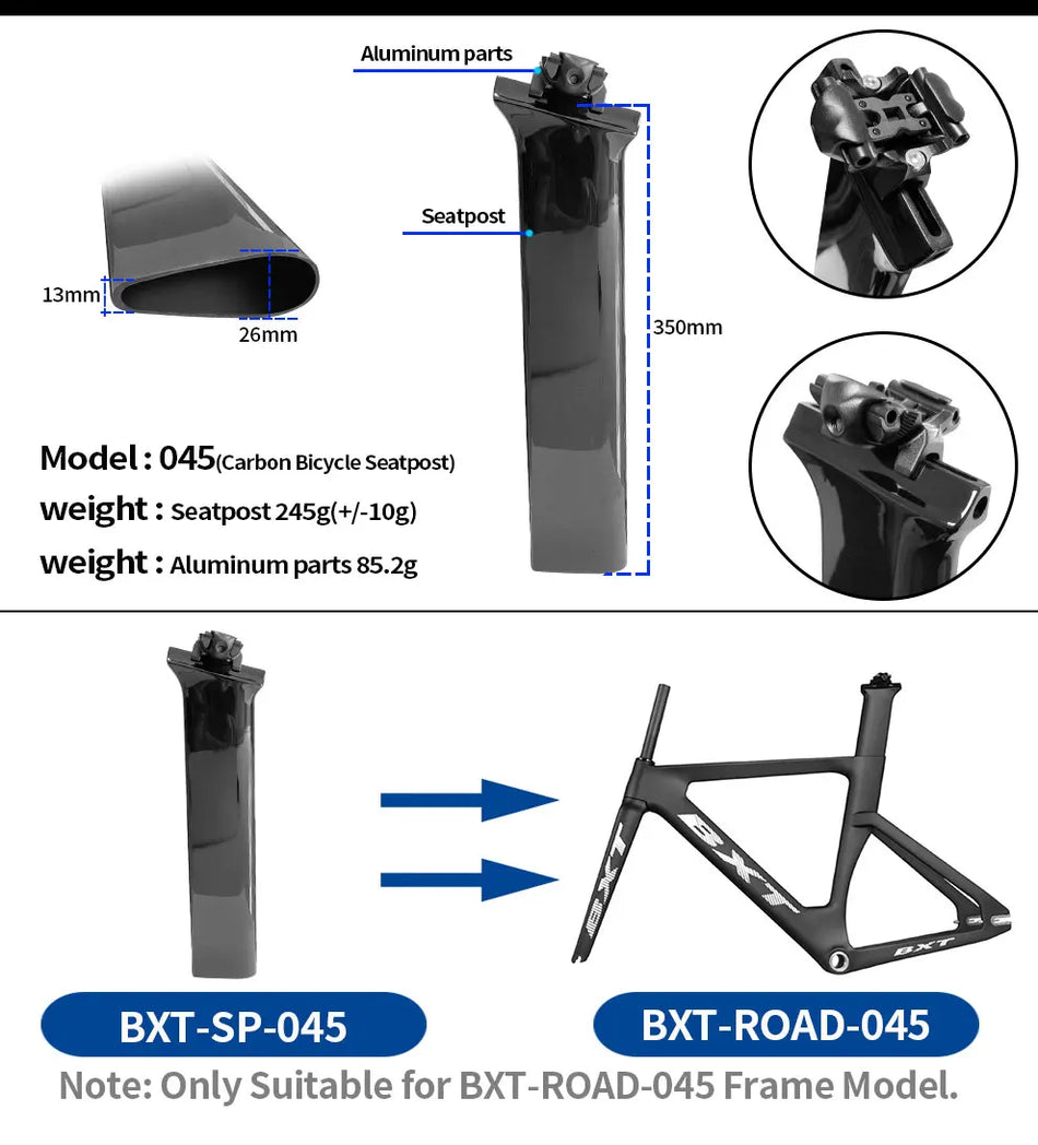 Carbon Bicycle Seatpost BXT-045/035/145/055/155/TT 119 Track Frame Disc Brake Road MTB Bike Seatpost BXT Bicycle Parts